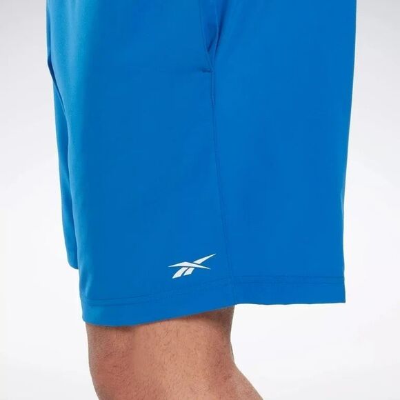9. Reebok Woven NWT Moisture-Wicking 9" Drawstring Shorts Vector Blue - Picture 4 of 6